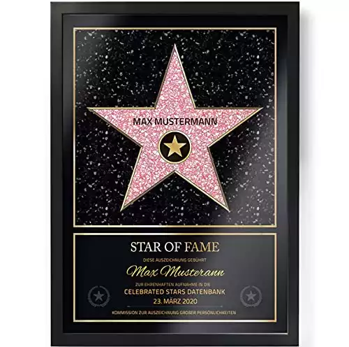 Persönliche Hollywood Stern Walk of Fame Urkunde