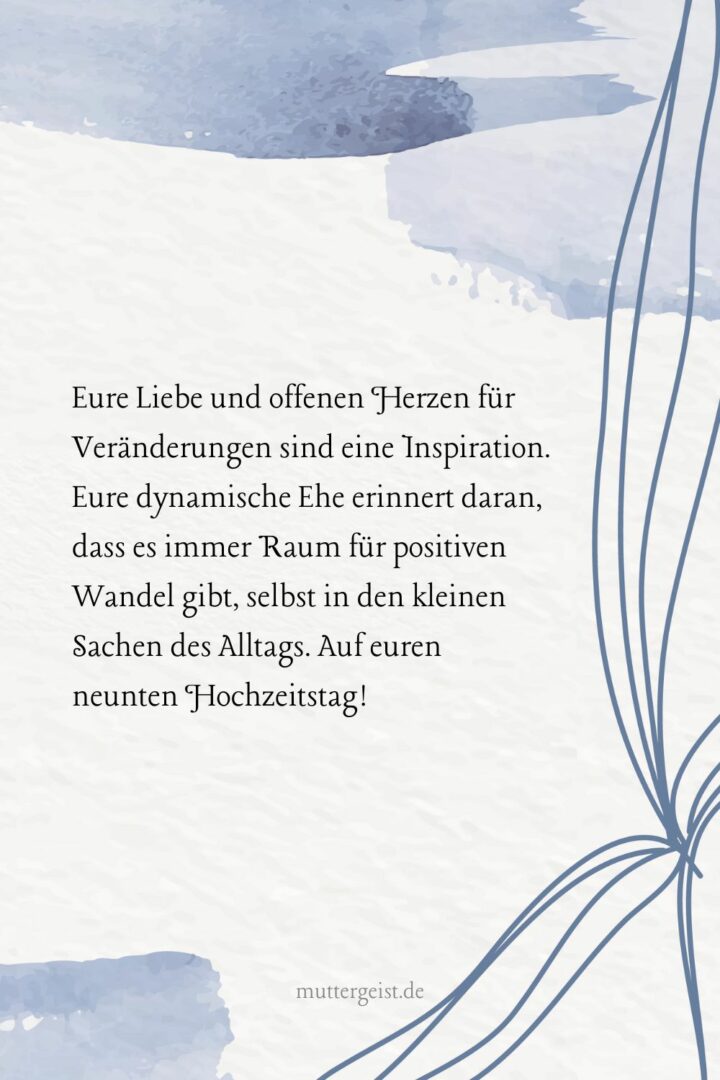 Sprüche zum 9. Hochzeitstag, die eine vollkommene Einheit feiern