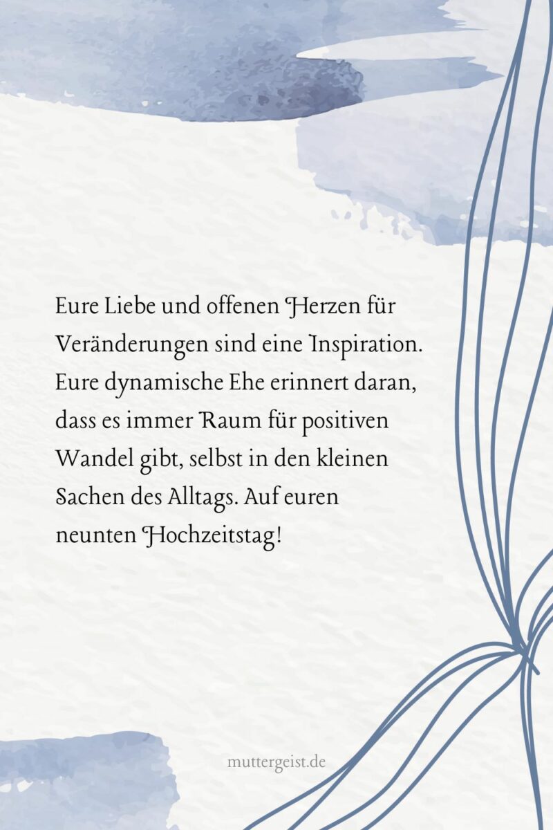 Sprüche zum 9. Hochzeitstag, die eine vollkommene Einheit feiern