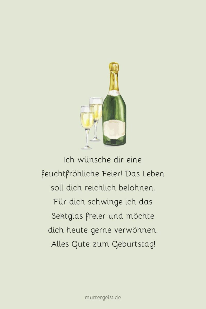 Geburtstagssprüche mit Sekt für die beste Stimmung