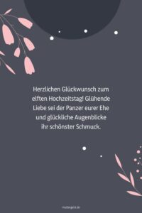 Sprüche zum 11. Hochzeitstag für eine geschliffene Ehe