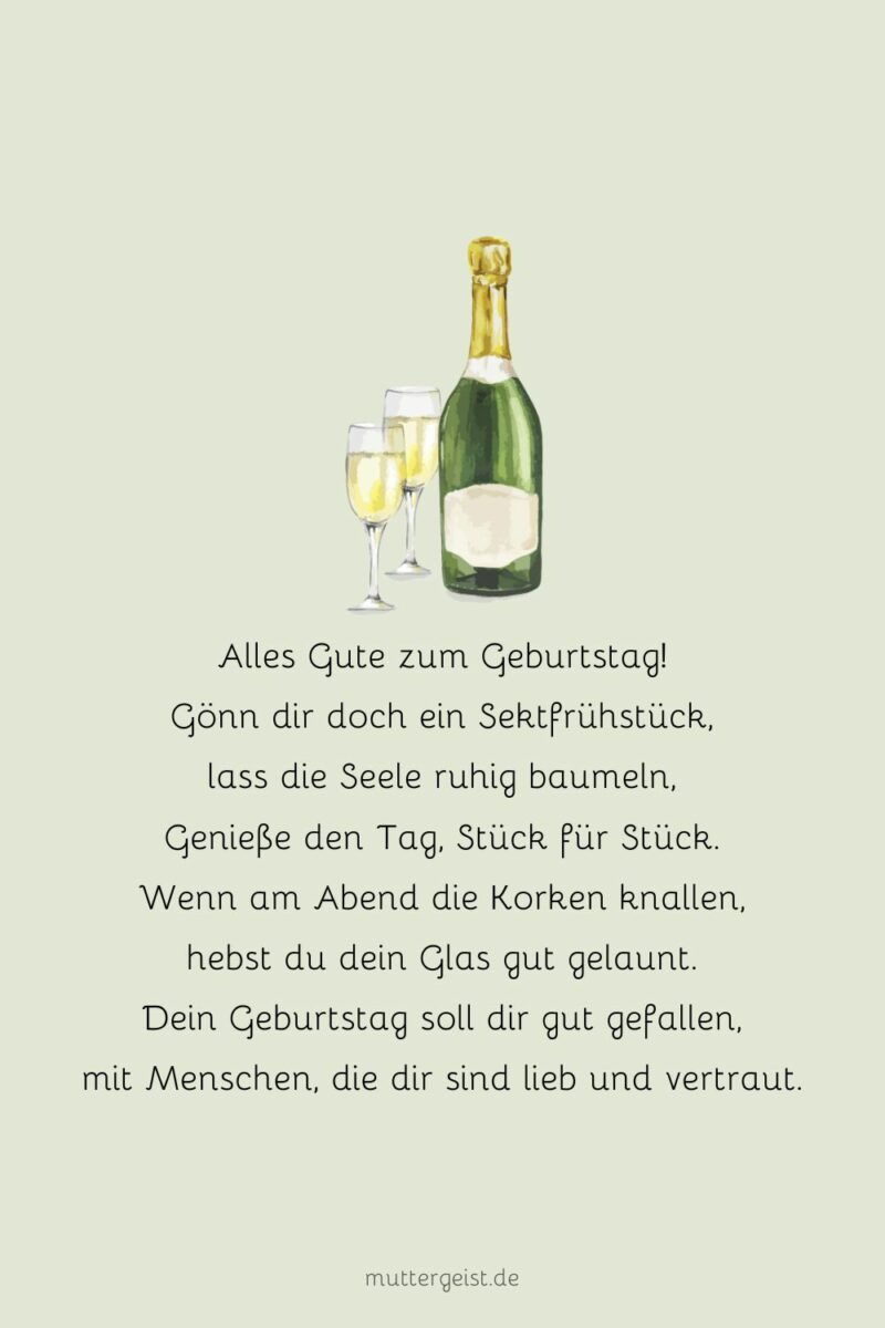 Geburtstagssprüche mit Sekt für die beste Stimmung