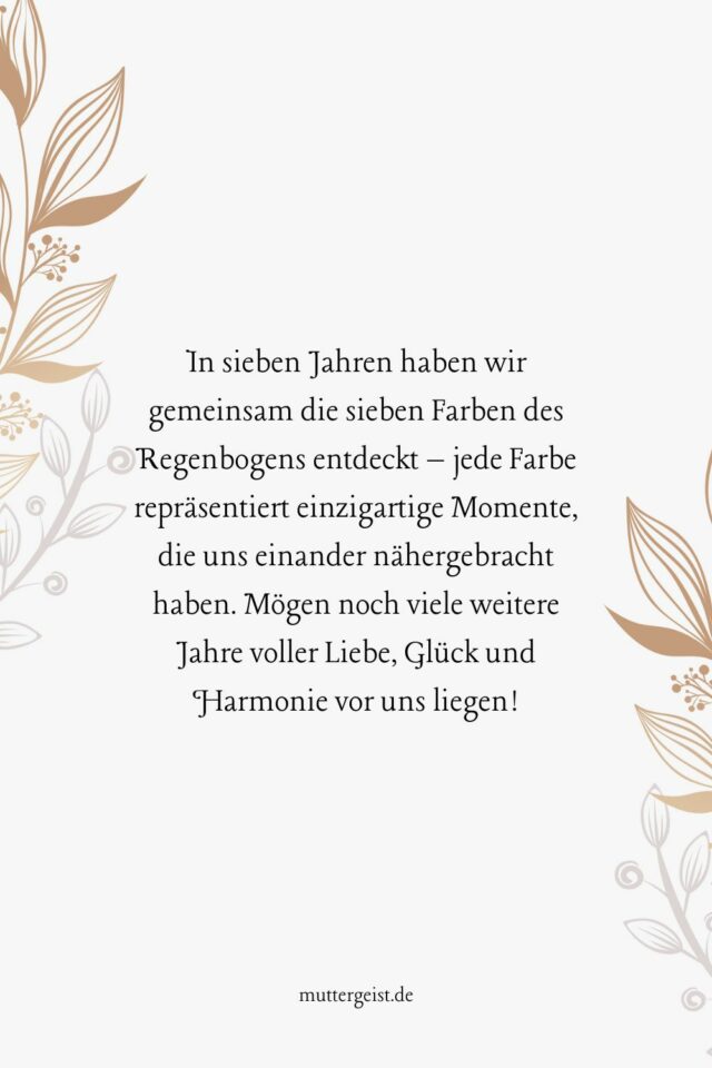 Sprüche zum 7. Hochzeitstag, die fest zusammenschmieden