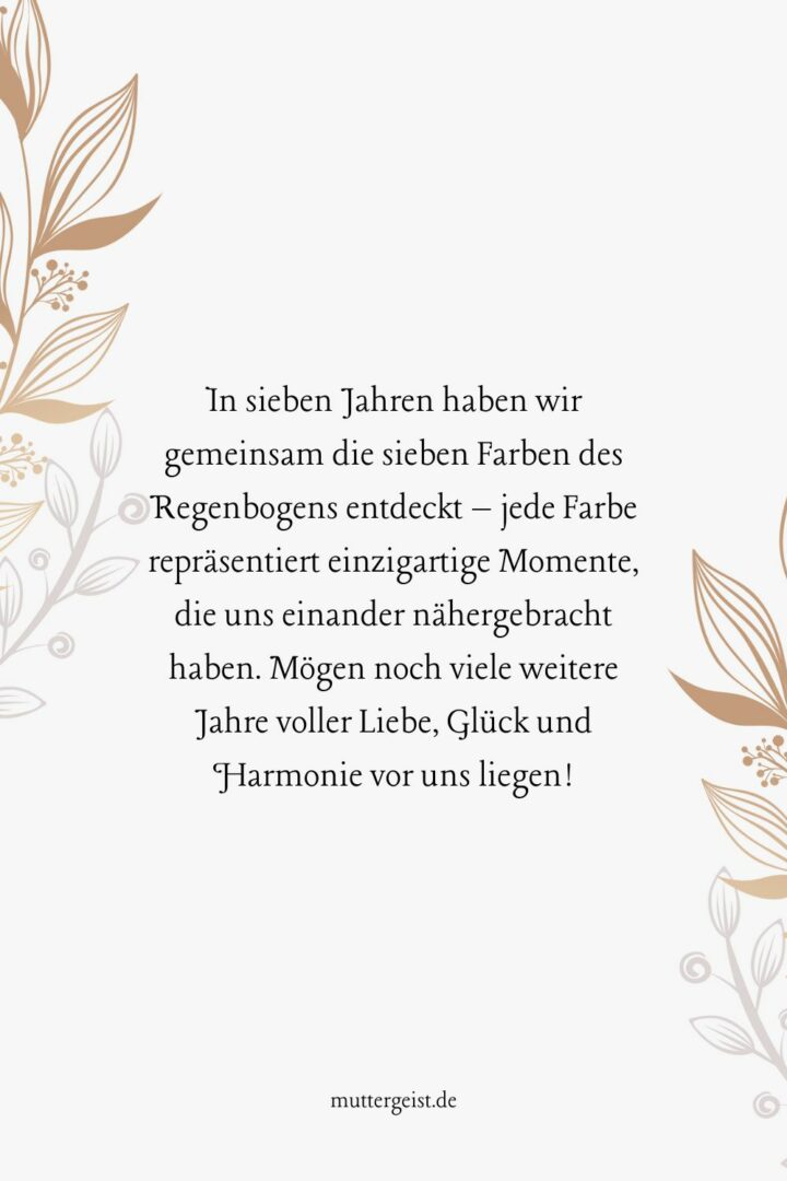 Sprüche zum 7. Hochzeitstag, die fest zusammenschmieden