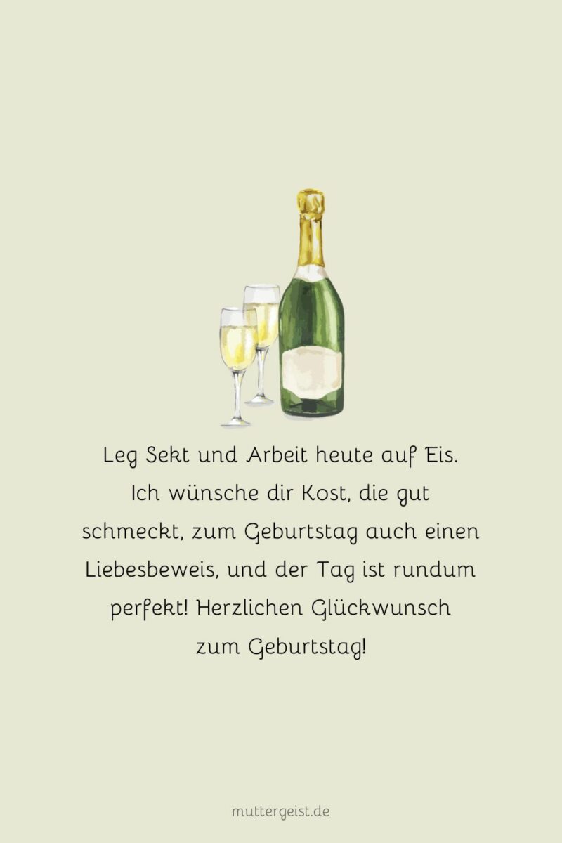 Geburtstagssprüche mit Sekt für die beste Stimmung