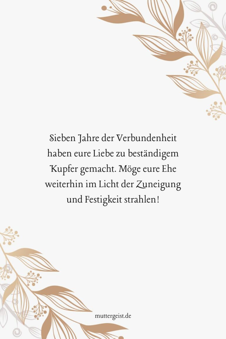 Sprüche zum 7. Hochzeitstag, die fest zusammenschmieden