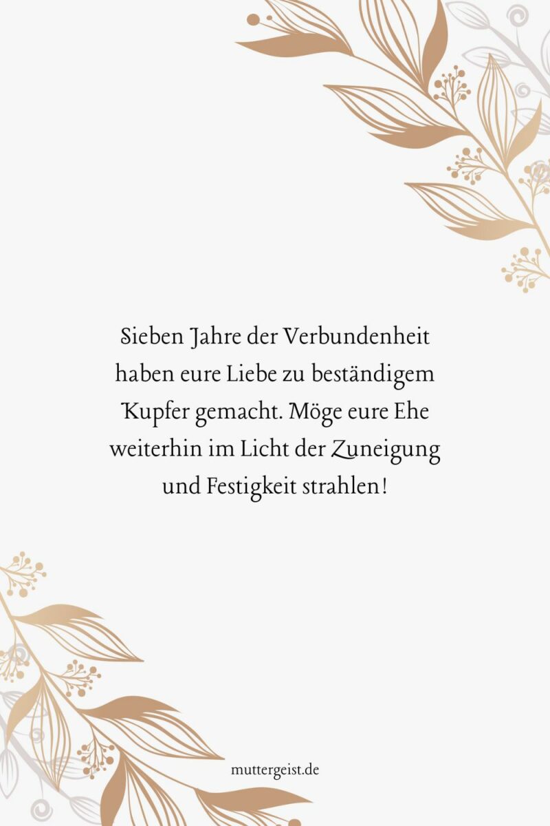 Sprüche zum 7. Hochzeitstag, die fest zusammenschmieden