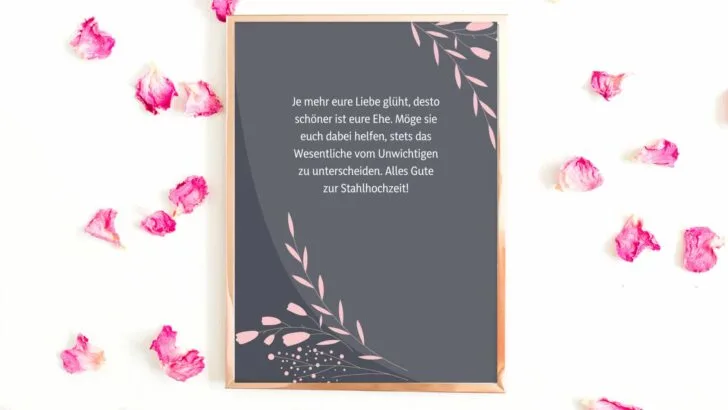Sprüche zum 11. Hochzeitstag für eine geschliffene Ehe