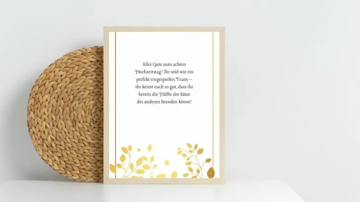 Sprüche zum 8. Hochzeitstag für eine unendliche Liebe