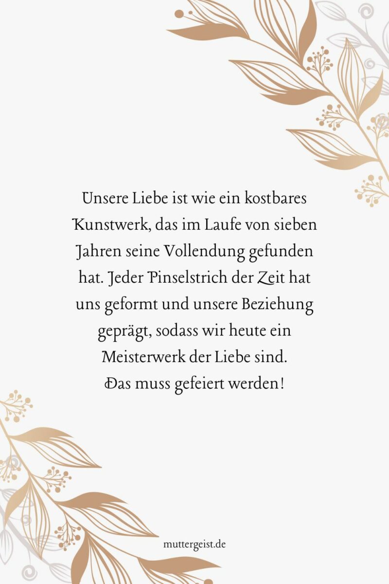 Sprüche zum 7. Hochzeitstag, die fest zusammenschmieden