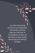 Sprüche zum 11. Hochzeitstag für eine geschliffene Ehe