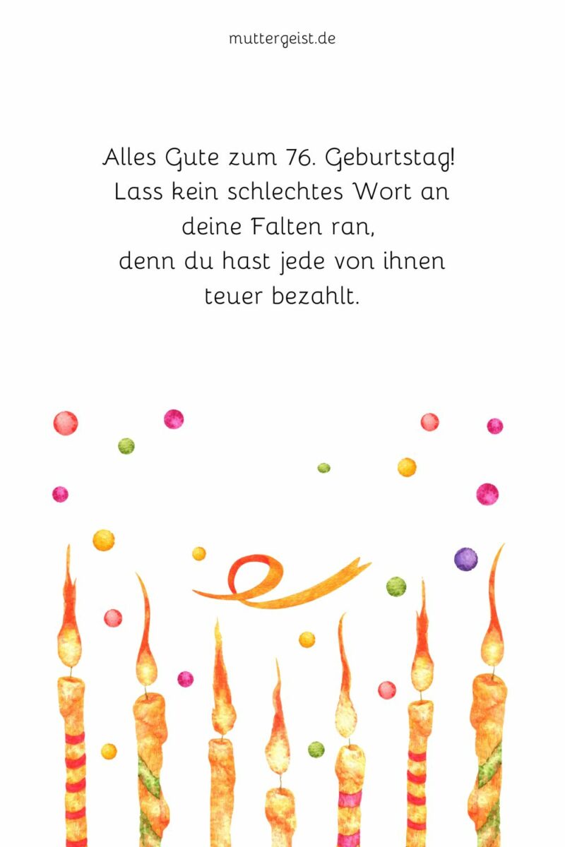 Glückwünsche zum 76. Geburtstag für Familie und Freunde