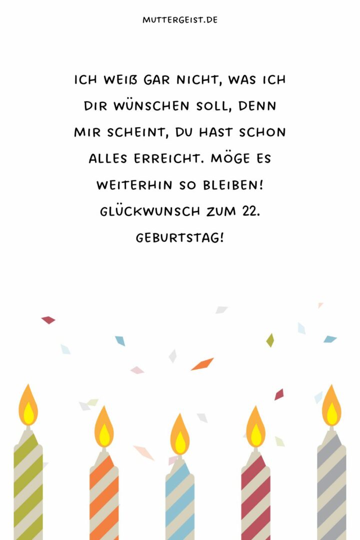 Einfallsreiche Glückwünsche zum 22. Geburtstag