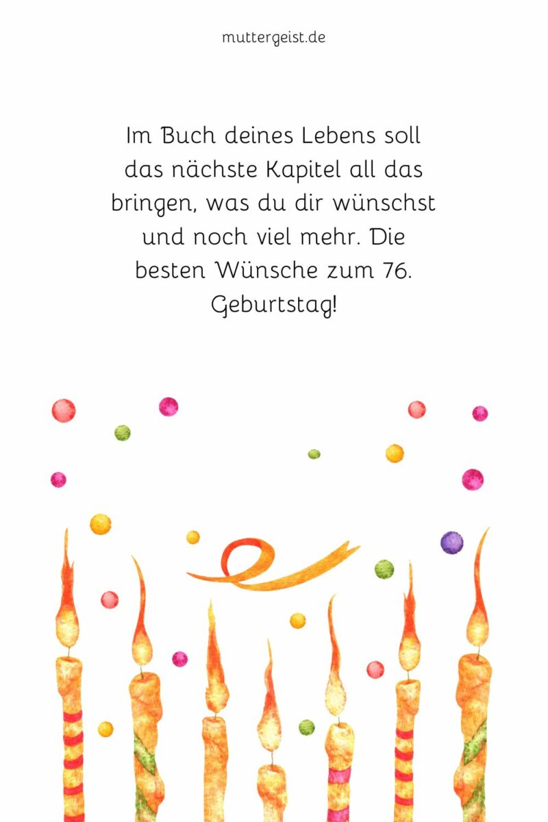 Glückwünsche zum 76. Geburtstag für Familie und Freunde