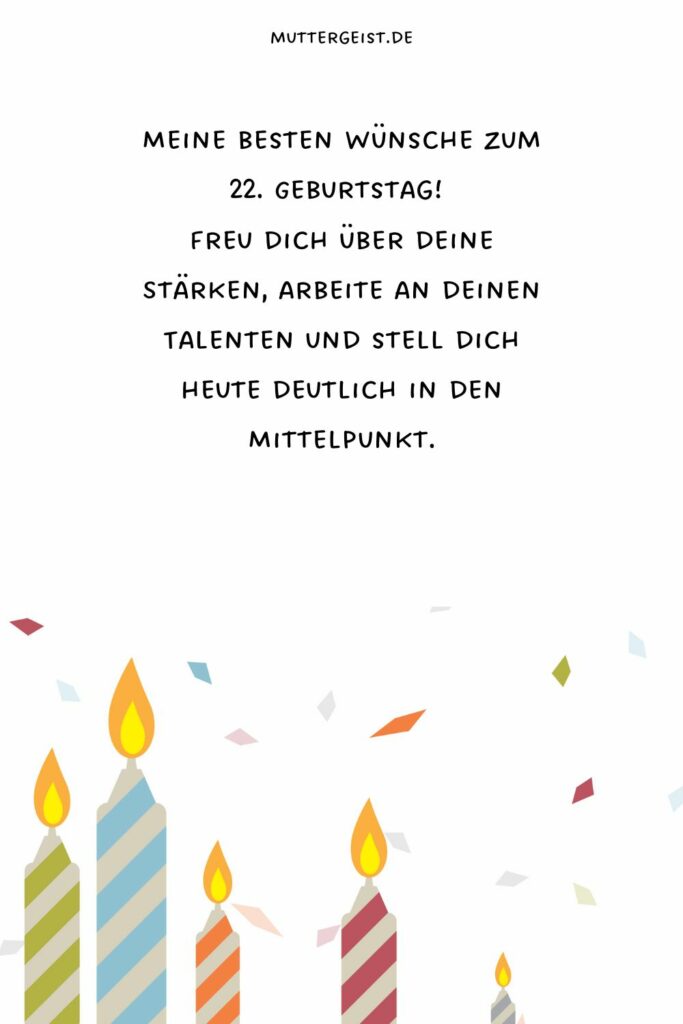 Einfallsreiche Glückwünsche zum 22. Geburtstag