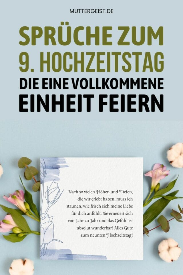 Sprüche zum 9. Hochzeitstag, die eine vollkommene Einheit feiern
