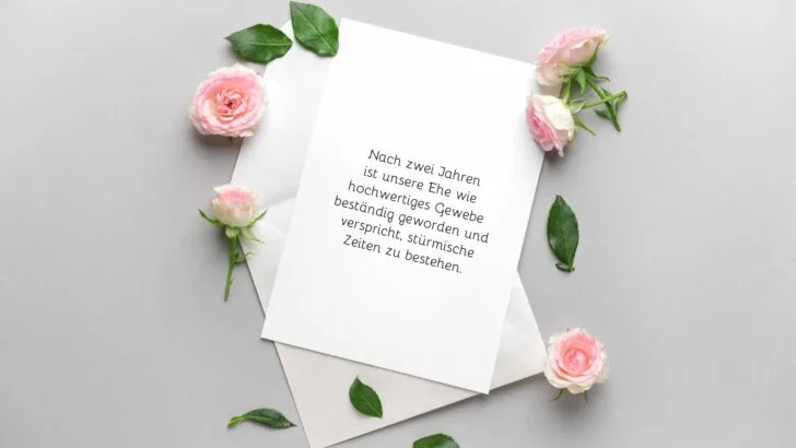 Sprüche zum zweiten Hochzeitstag, die jedes Herz erweichen