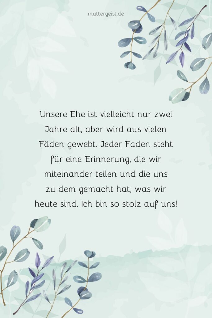Sprüche zum zweiten Hochzeitstag, die jedes Herz erweichen