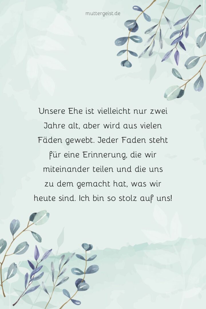 Sprüche zum zweiten Hochzeitstag, die jedes Herz erweichen
