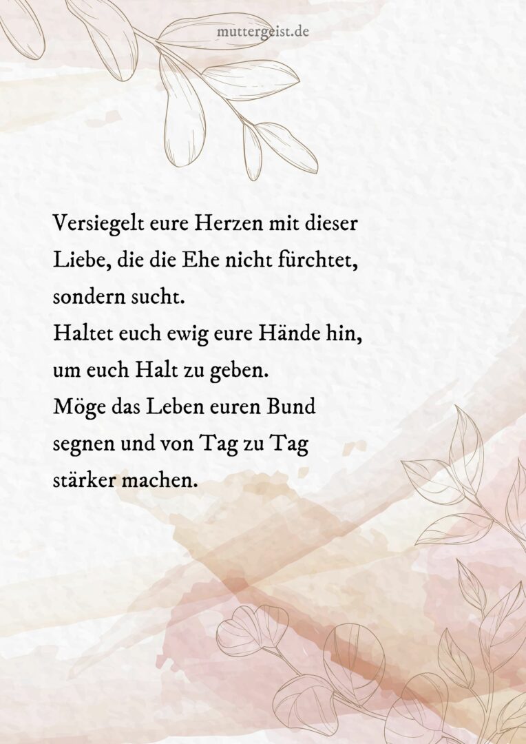Rührende Segenswünsche zur Hochzeit