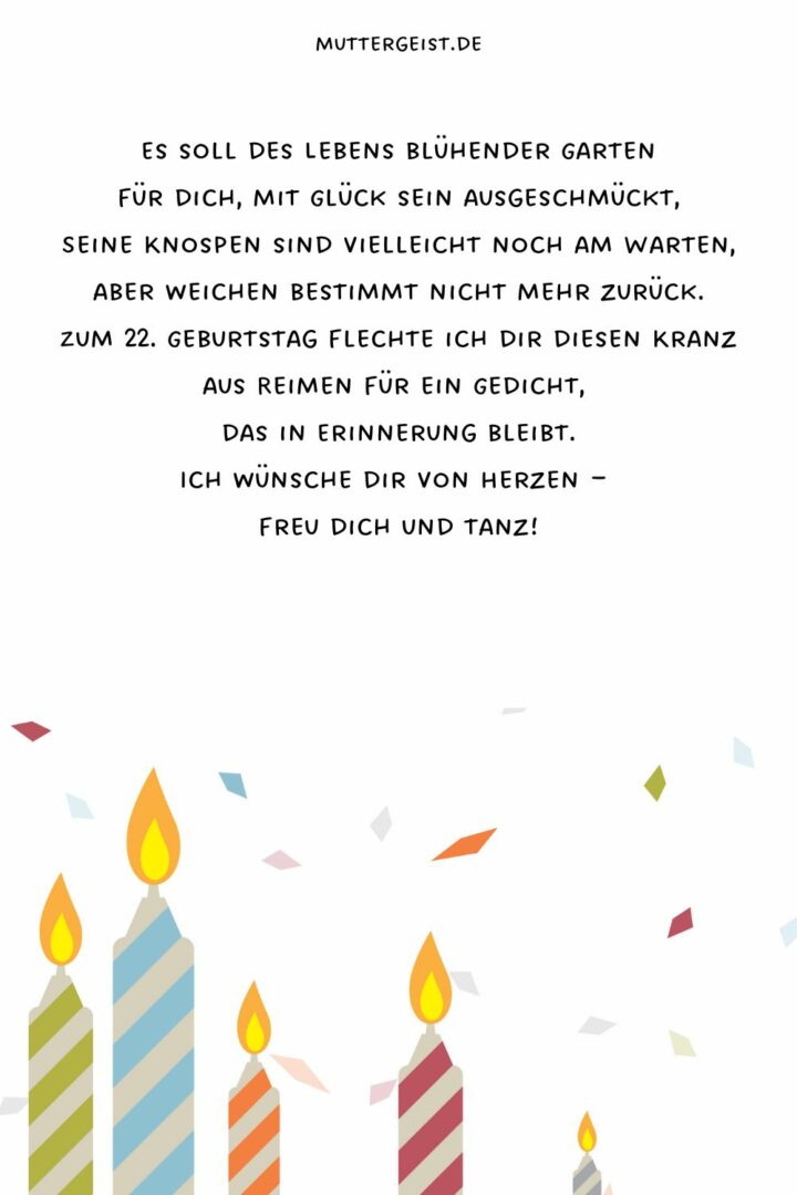 Einfallsreiche Glückwünsche zum 22. Geburtstag