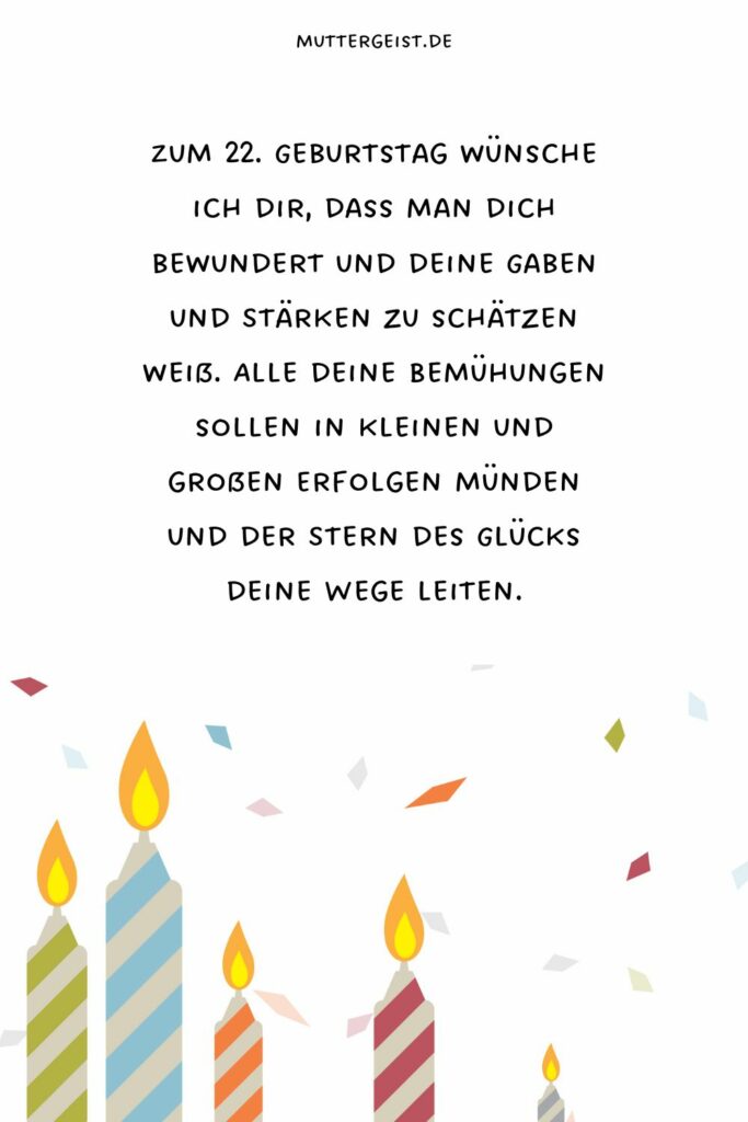 Einfallsreiche Glückwünsche zum 22. Geburtstag