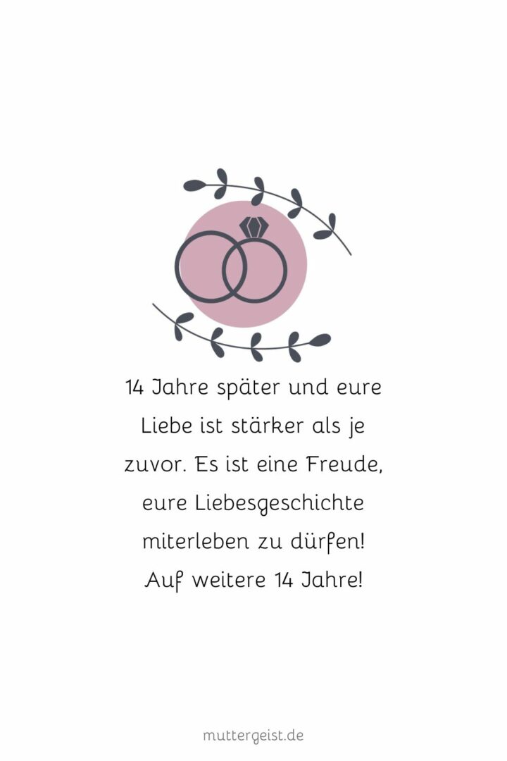 Liebevolle Sprüche für den 14. Hochzeitstag