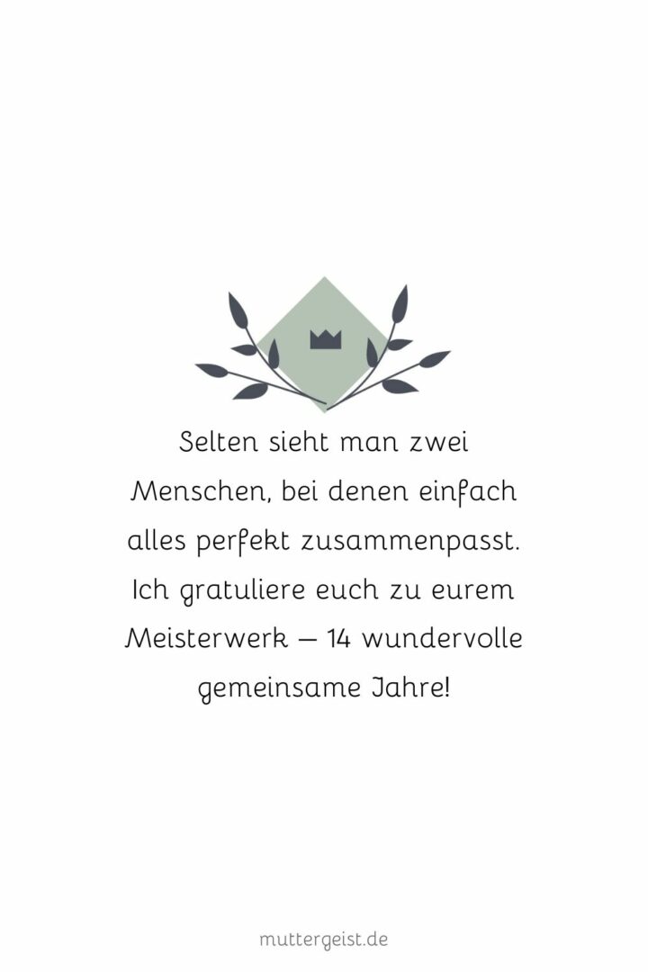 Liebevolle Sprüche für den 14. Hochzeitstag