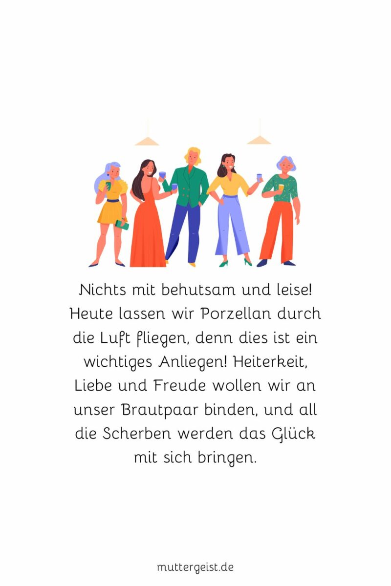 Polterabend Sprüche um es richtig krachen zu lassen