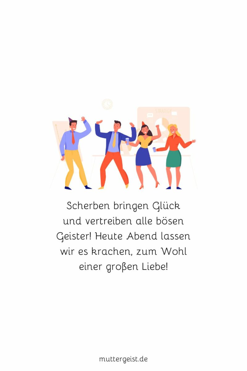 Polterabend Sprüche um es richtig krachen zu lassen