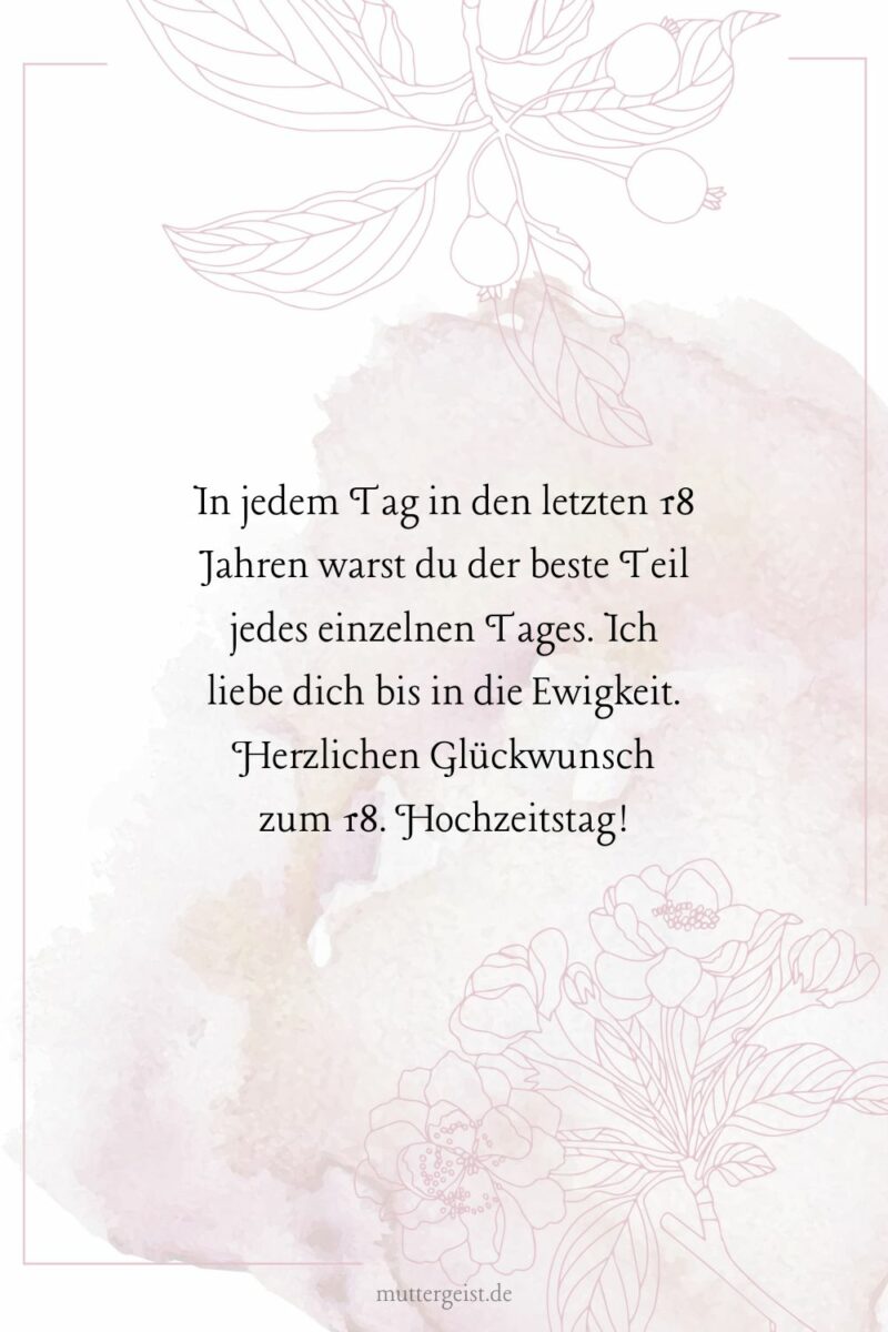 Liebevolle und rührende Sprüche zum 18. Hochzeitstag
