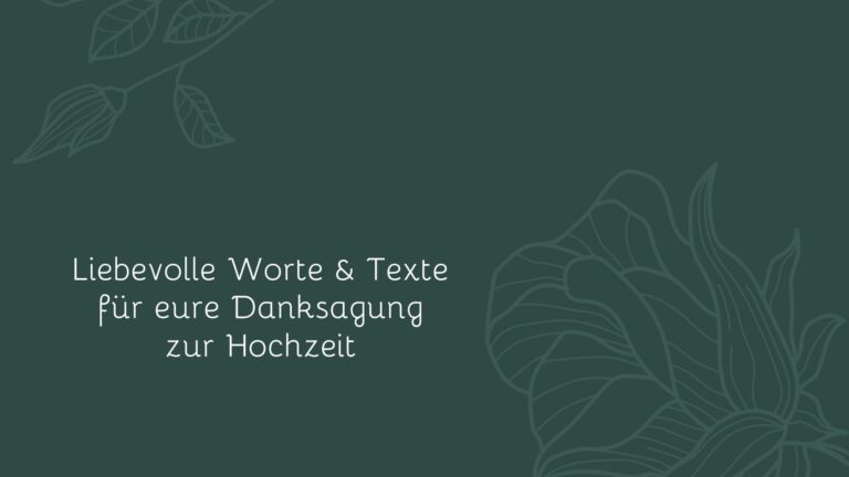 Danksagung zur Hochzeit