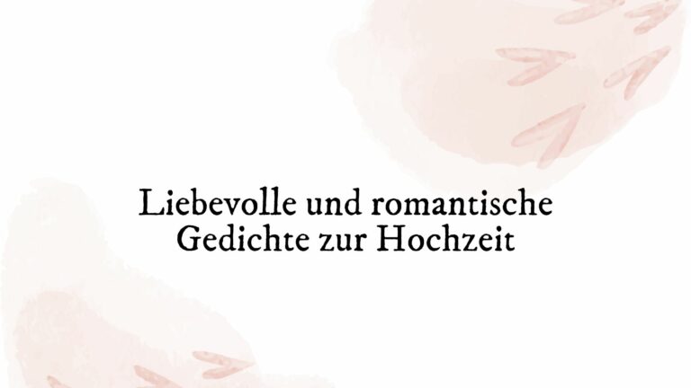 Gedichte zur Hochzeit