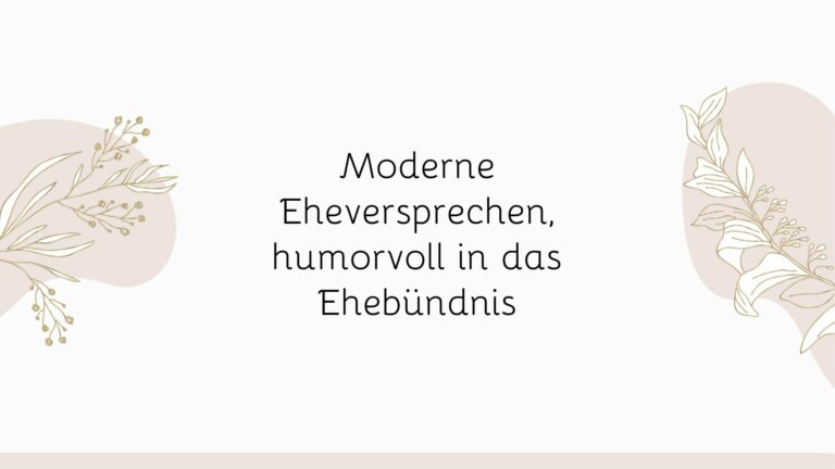Moderne Eheversprechen, humorvoll in das Ehebündnis