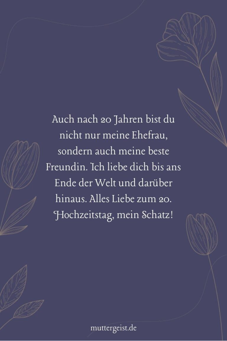 Zu Herzen gehende Sprüche zum 20. Hochzeitstag