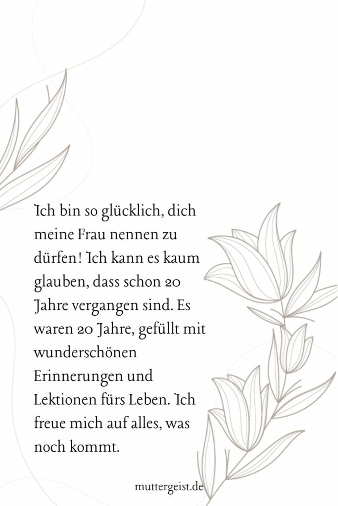 Zu Herzen gehende Sprüche zum 20. Hochzeitstag