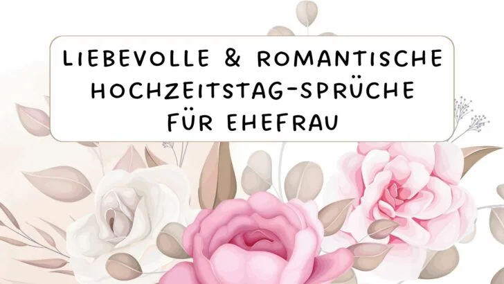 Liebevolle & romantische Hochzeitstag-Sprüche für Ehefrau
