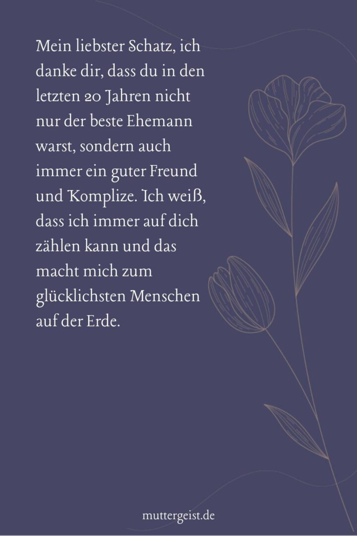 Zu Herzen gehende Sprüche zum 20. Hochzeitstag
