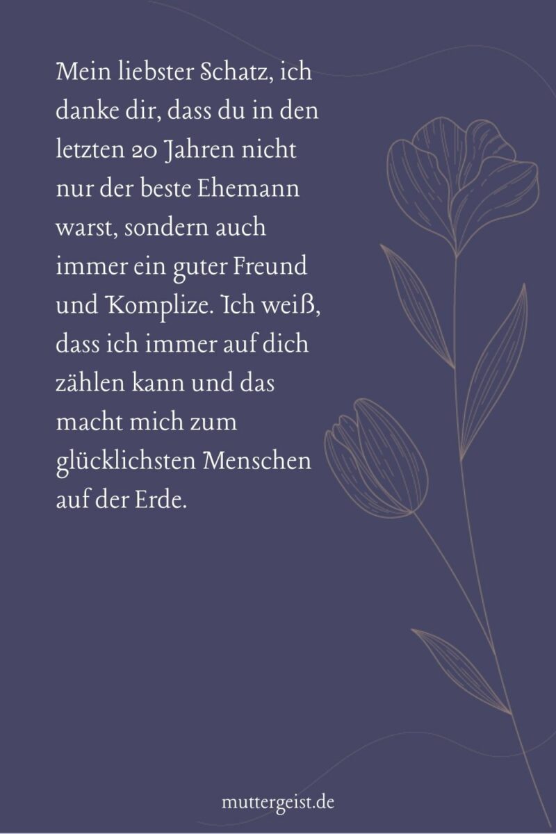 Zu Herzen gehende Sprüche zum 20. Hochzeitstag