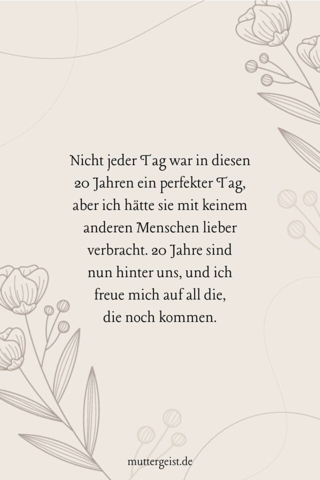 Zu Herzen gehende Sprüche zum 20. Hochzeitstag